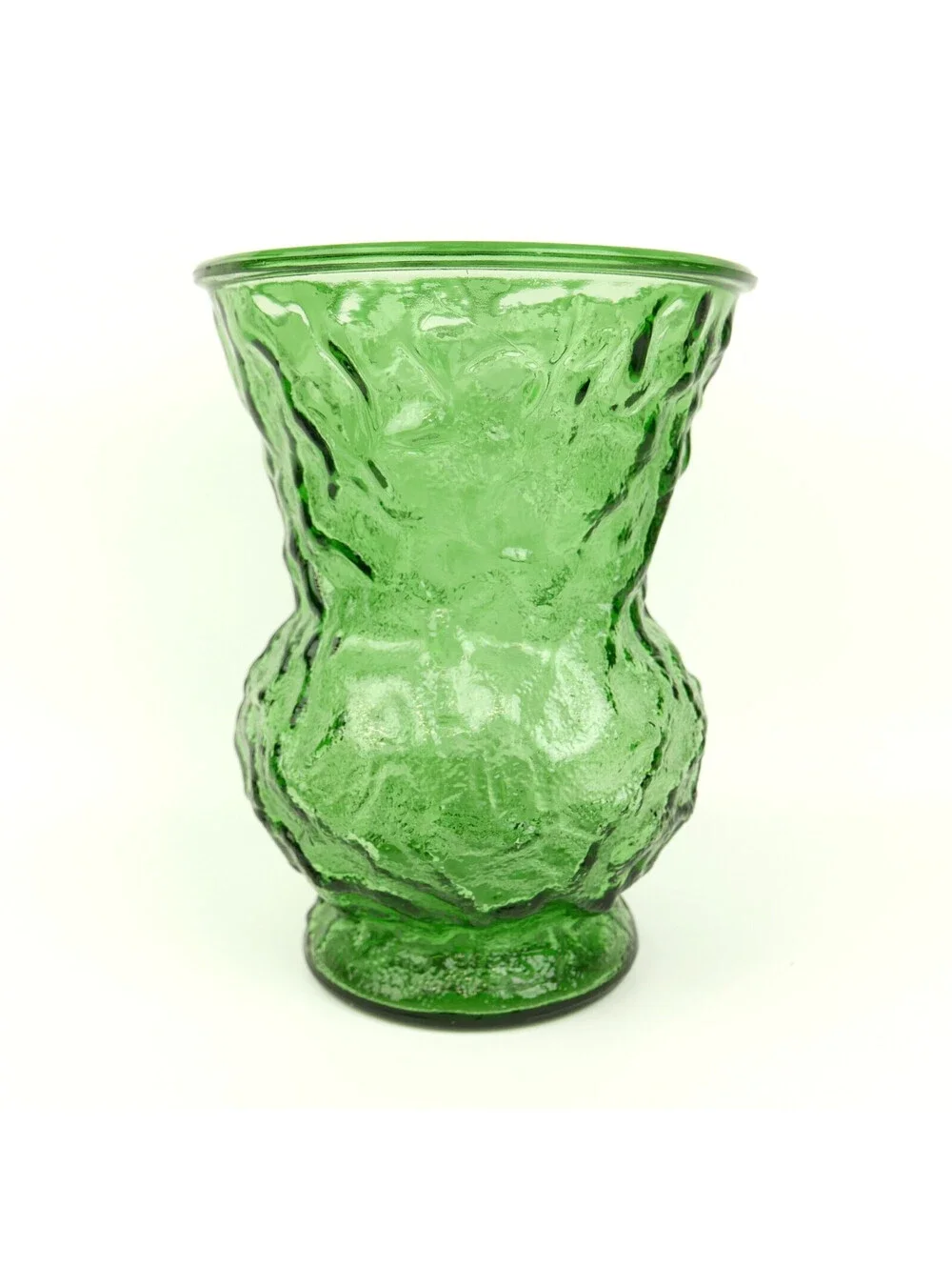 Vintage EO Brody G109 Emerald Green Crinkle Glass Vase MCM Cleveland USA 8